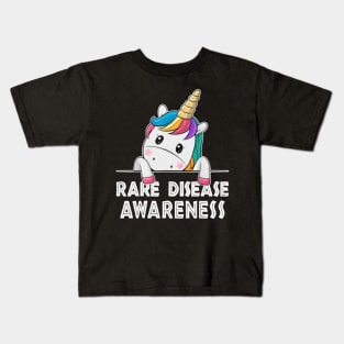 Unicorn Lovers Rare Disease Awareness Funny Kids T-Shirt